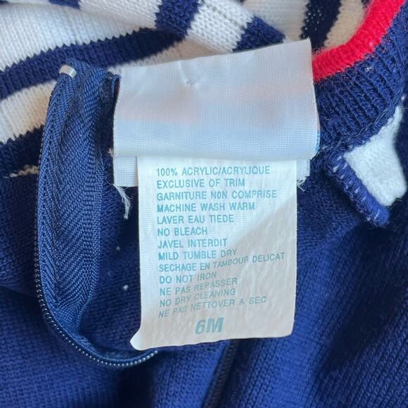 Vintage Glynne Percy Friemanit Train Knit One Piece Romper Size 6 Months - Picture 7 of 9